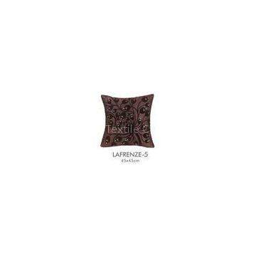 18 X 18 Applique Large Pillow Covers Cozy Brown For Living Room Couch , Invisible Zipper