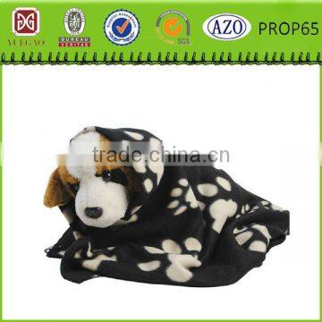 Polyester dog paw print polar fleece pet dog blanket