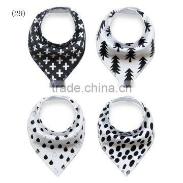 High Quality Cotton Baby Bandana Bib Plaid Organic Bamboo Terry Cloth Bib Drool Triangle photo-4