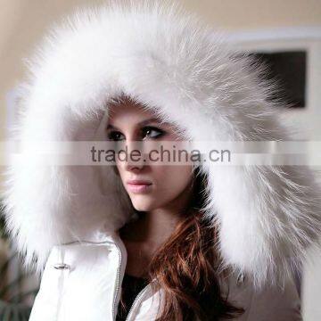 Genuine quality raccoon fur hood for coats / real fur trim