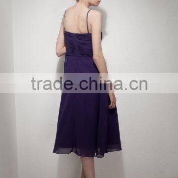 2017 Factory Direct Real Photo A-line Bridesmaid Dresses Straps Knee-length Chiffon Evening Dress Short Party Dress AS260 photo-3