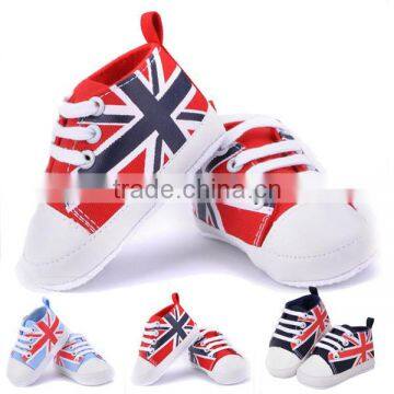 union flag pattern newborn baby fabric shoes