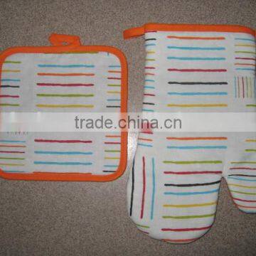 stripe design cooking gloves heat resistant