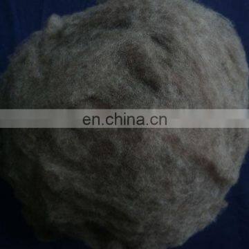 Dehaired and Carded Chinese Sheep Wool Brown Color 20.5mic/32-34mm