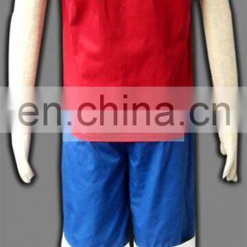 ShunShineFun-Free Shipping One Piece Monkey.D.Luffy Two Years Ago Red Anime Cosplay Costume photo-4