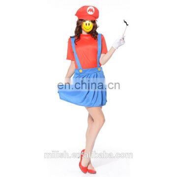 2017 hot wholesale funny halloween costumes cosplay super girls mario costumes for women MFJ-0077