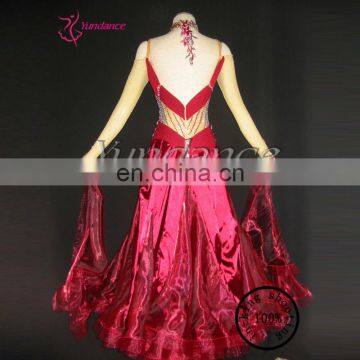 High-end Sexy Ballroom Performance Dancing Costumes Red B-1165