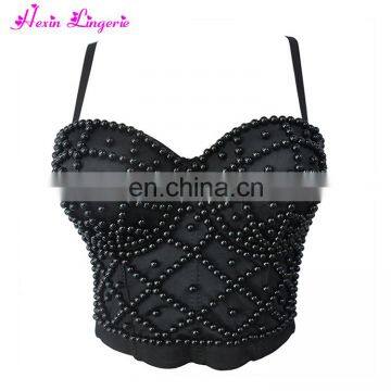 Fast Delivery black bead decoration chinese plus size sexy fat women bra