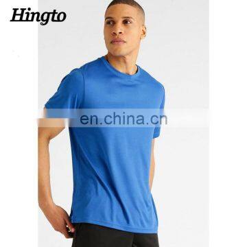 2016 blank blue color polyester/spandex/lyocrell gym t shirts men exporter