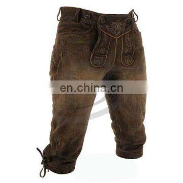 High Quality Trachten German Bavarian Oktoberfest Leather KNIEBUND Length Lederhose/Lederhosen