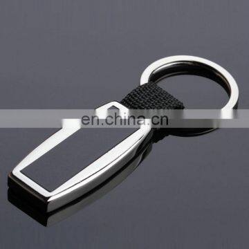 2016 Newly design metal black plastic keychains with woven belt / packing gift box key holders