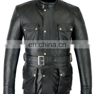 Top Quality Genuine Cow Hide Super Soft Leather Motorcycle Jacket photo-2