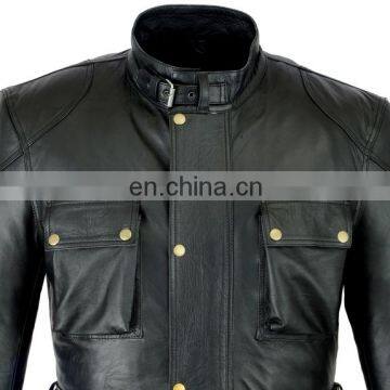Top Quality Genuine Cow Hide Super Soft Leather Motorcycle Jacket photo-4