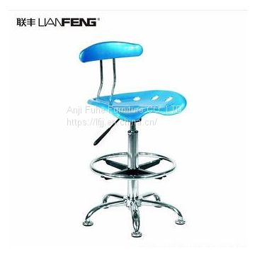 Modern plastic stool with Metal Legs Bar Chair with footrest