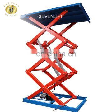 7LSJG Shandong SevenLift hydraulic one floor mezzanine manual cargo warehouse mini home scissor mechanism lifter platform