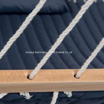 Outdoor Quilted Fabric Hammock With 12ft Wood Hammock photo-4