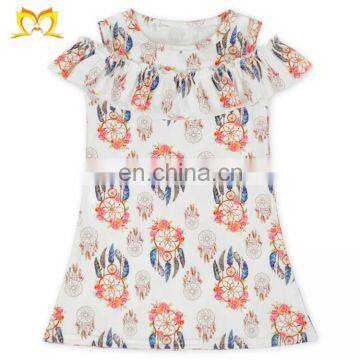 Новый дизайн детской платья для девочек с принтом кактуса и вырезом на плечах photo-3