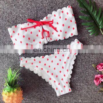 2019 Bikinis Women Swimwear Bathing Suit Dot Print Sexy Ruffle Bikini Sexy Ladies Swimsuit Maillot De Bain Femme