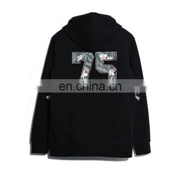 Print Black Pullover Hoodie Wholesale OEM Custom Men Hoodies