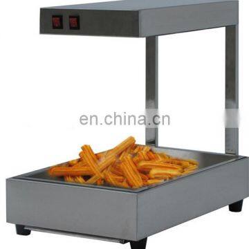 electric stainless steel snack food churros display warmer showcase with ce