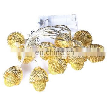 Christmas Tree decoration Metal Pinecone Light Warerpoorf Led String Fairy Light Decor Home Indoor Outdoor Holiday Lighting