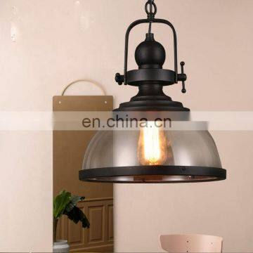 Vintage Industrial black modern banquet hall glass pendant lamp