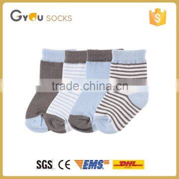 cheap cotton baby sock custom soft warm kid sock with strips wholesale