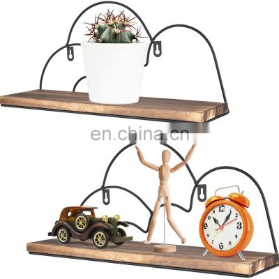 china factory supplier both sets Wall Mounted Rustic Wooden Cloud Design Display shelf metal Shelves