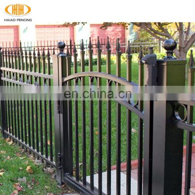 2020 new arrival powder coating security picket top steel fence with gate