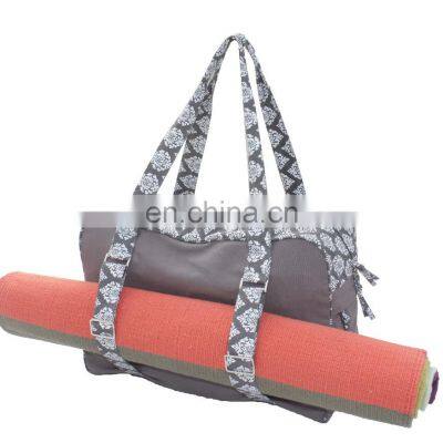 Private label half printed organic cotton canvas Yoga mat bag carrier Hot Sale