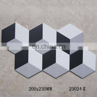 hexagonal brick 230*200*115 mm black and white rubik's cube classic tea bar clear bar anti-slip wall tile floor tiles