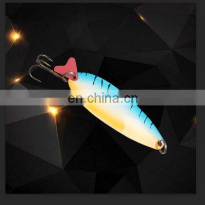 Hot sell 32g sequin baits blade wholesale spinner bait three hook fishing iron metal spoon bait