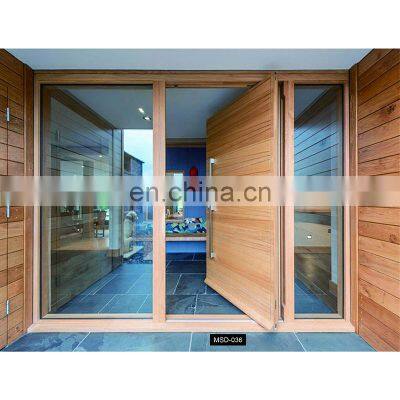 Exterior Entrance Front Doors Main Entry Door Modern Design Pivot Wood Doors with Sidelights
