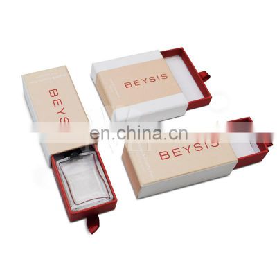 Wholesale custom empty slide paper show case with ribbon handle best for eyelash