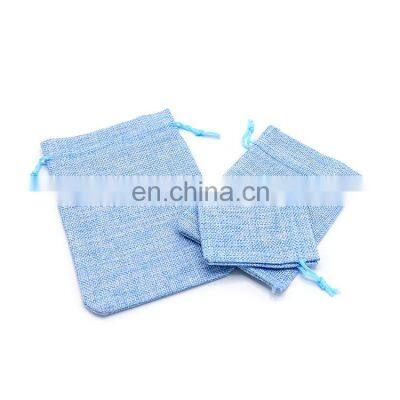 Factory Direct Supply Custom Made Linen Blue Color Packaging Bags For Jewelry photo-2