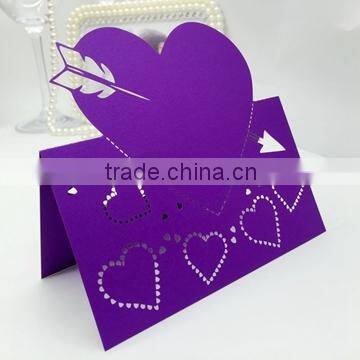 New Arrival Unique Laser Cutting Pink Color Table Name Card for Wedding