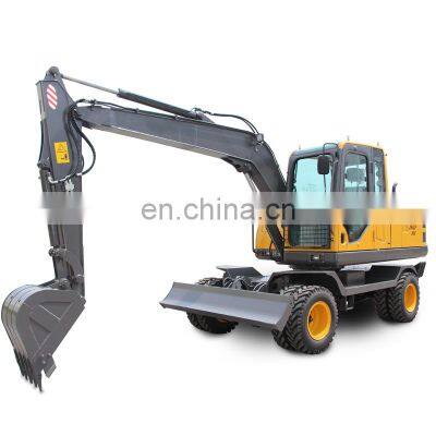 7.5ton Mini wheel excavator, China wheel excavator for engineering