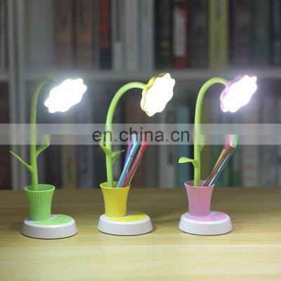 USB Rechargeable Desk Light Eye-care Children Studying Lamp With Pencil Holder LED Table Night Lights for Kids