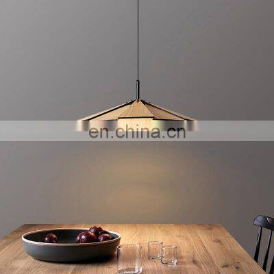 New Log Pendant Light Japanese Retro LED Hanging Lamp For Restaurant Bar Balcony Bedroom Study Handmade Wood Art Chandelier