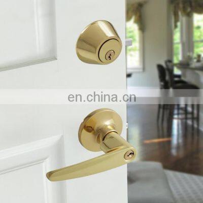 Cheaper apartment traditional entrance lever combo lockset handle door lock with dead bolt lock