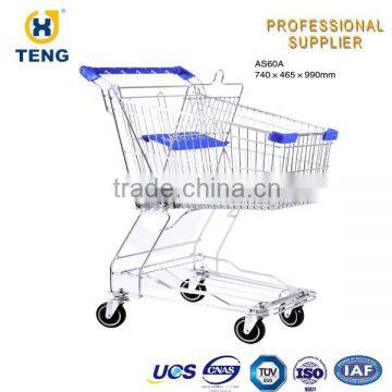Asia Style Real Nice Shopping Carts Supermarket Holder Shopping Cart Zinc Plated Shopping Trolley photo-2