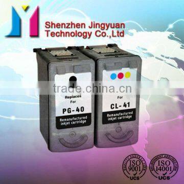 Remanufactured ink cartridge for Canon PG40/CL41 for PIXMA iP1180/PIXMA iP1880/PIXMA iP1980/PIXMA iP2580 with reset chip