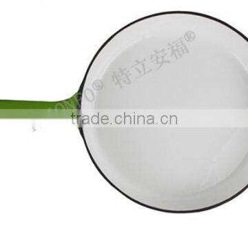 Lightening Green enamel cast iron pizza pan