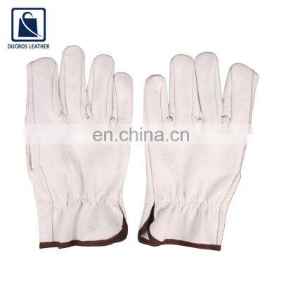 Wholesale Quantity Exporter of Biscuit Beige Color Stylish A/B Grade Leather Gloves from India