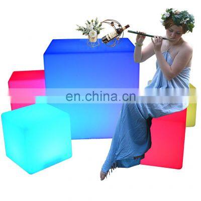 toddler cube chair /flashing color change plastic led furniture led cube light chair cocktail for outdoor party wedding event