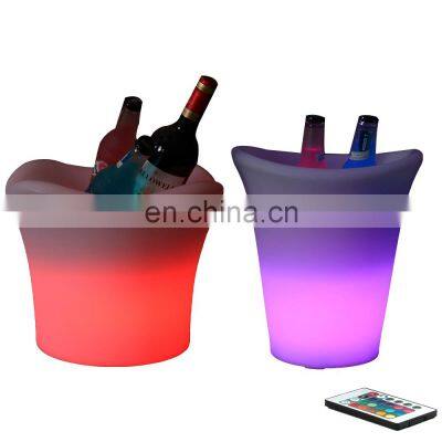 plastic nightclub bars wholesale wine vodka whiskey PE material plastic waterproof color changing light up ice bucket beer