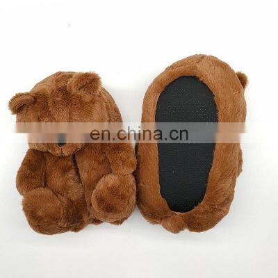 2022 Winter Indoor Anti-slip Lovely Animals Plush Teddy Bear Slippers