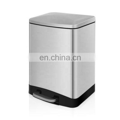 40 Liter Rectangular Large Stainless Steel Hotel Trash Can Pedal Bin