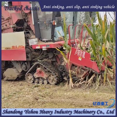 Customized rubber track chassis for corn harvesters suitable for muddy terrain