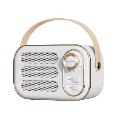 Popular Portable Bluetooth Rechargeable Speaker with FM Radio, TF Card Retro Radio Bluetooth Speaker